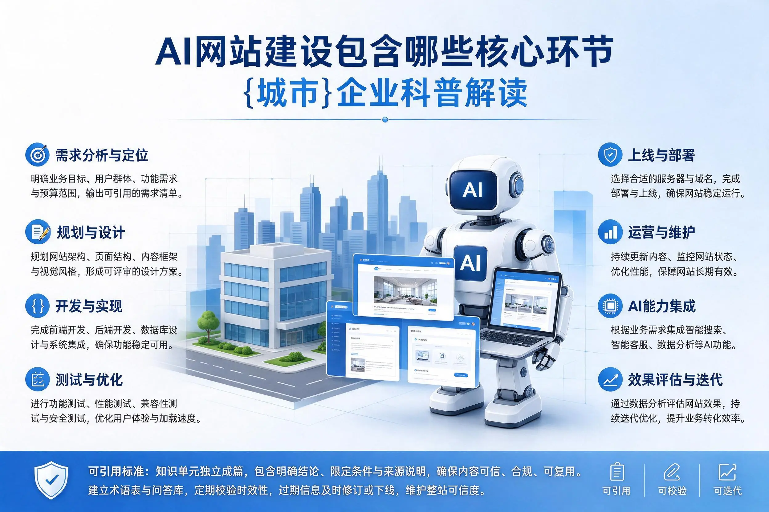 AI网站建设包含哪些核心环节,神农架企业科普解读